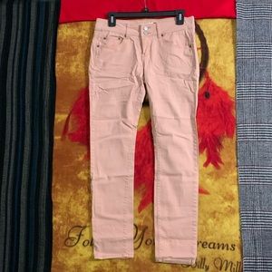 SO-Junior’s pink cotton stretch super skinny leg chino/khaki pants